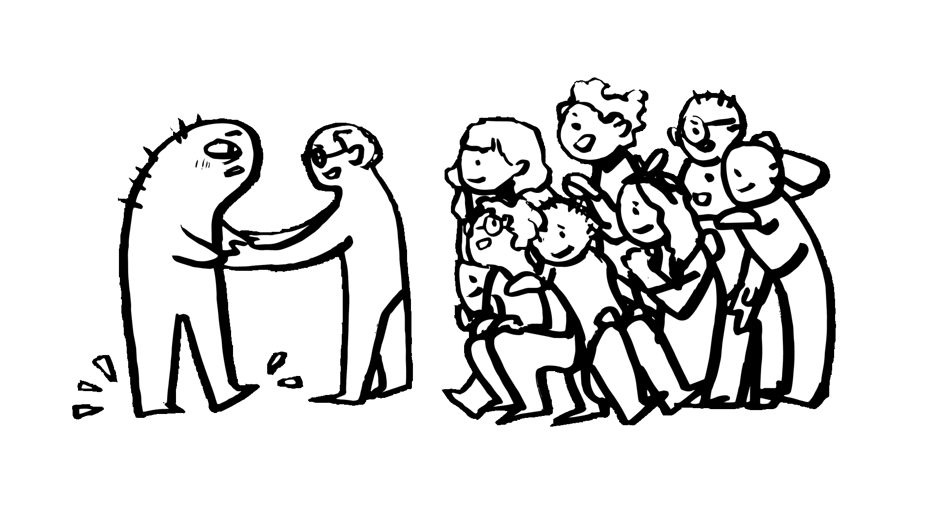 gif du personnage qui trouve les hippies