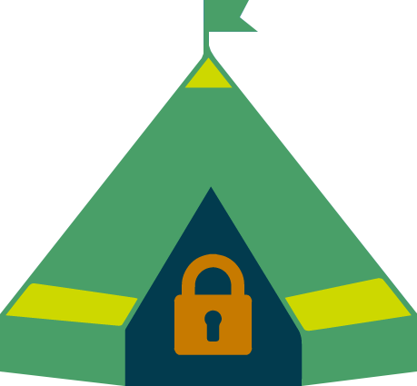 tente verte fermée