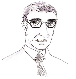 dessin portrait de Vannevar Bush