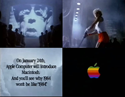 captures d'écran de la pub Macintosh 1984